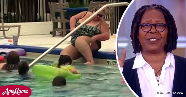 Woman shaves legs in hotel pool full of children (video)