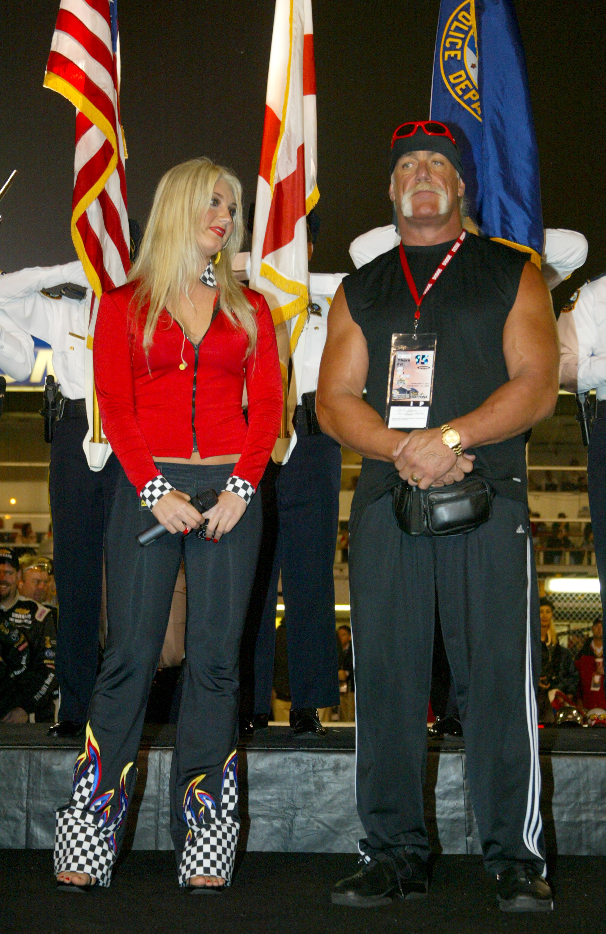 Brooke and Hulk Hogan at the Florida Dodge Dealers 250 at Daytona International Speedway, on February 13, 2004. | Source: Getty Images