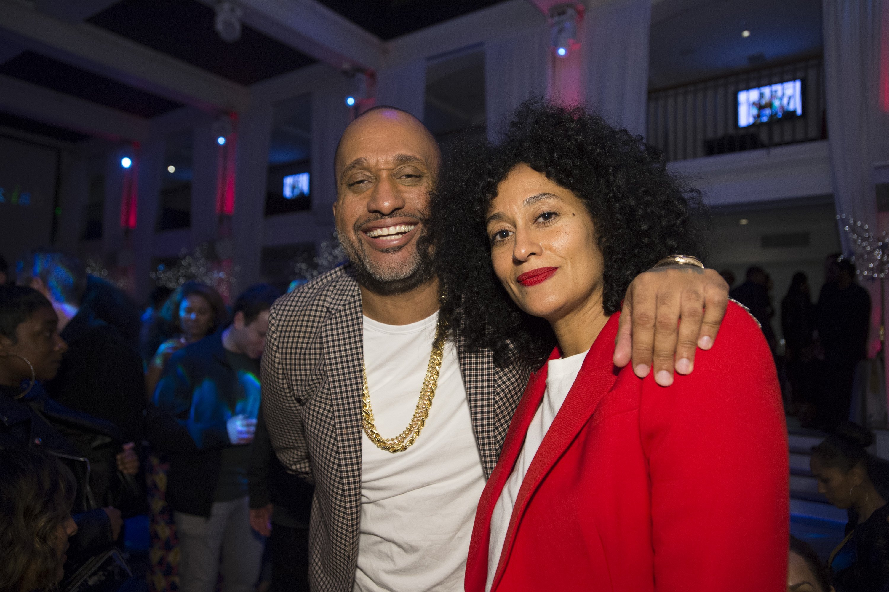 Tracee Ellis Ross & Kenya Barris at a wrap party celebrating the end of “Black-ish” season four on March 13, 2018 in California | Photo: Getty Images