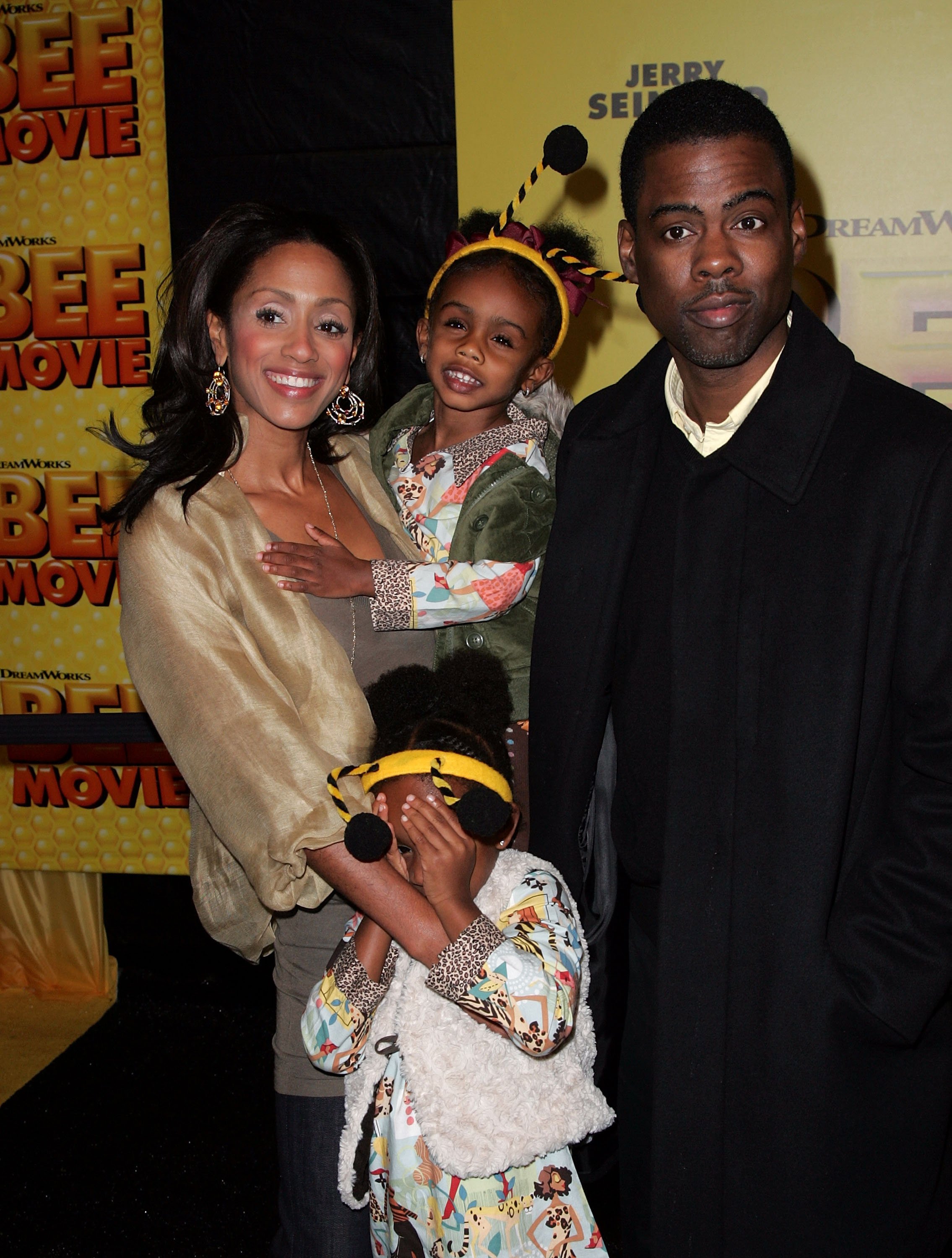 Malaak Compton-Rock, Chris Rock and children arrive at the premiere of the film Bee at Loews Lincoln Square on October 25, 2007 in New York City.  |  Source: Getty Images