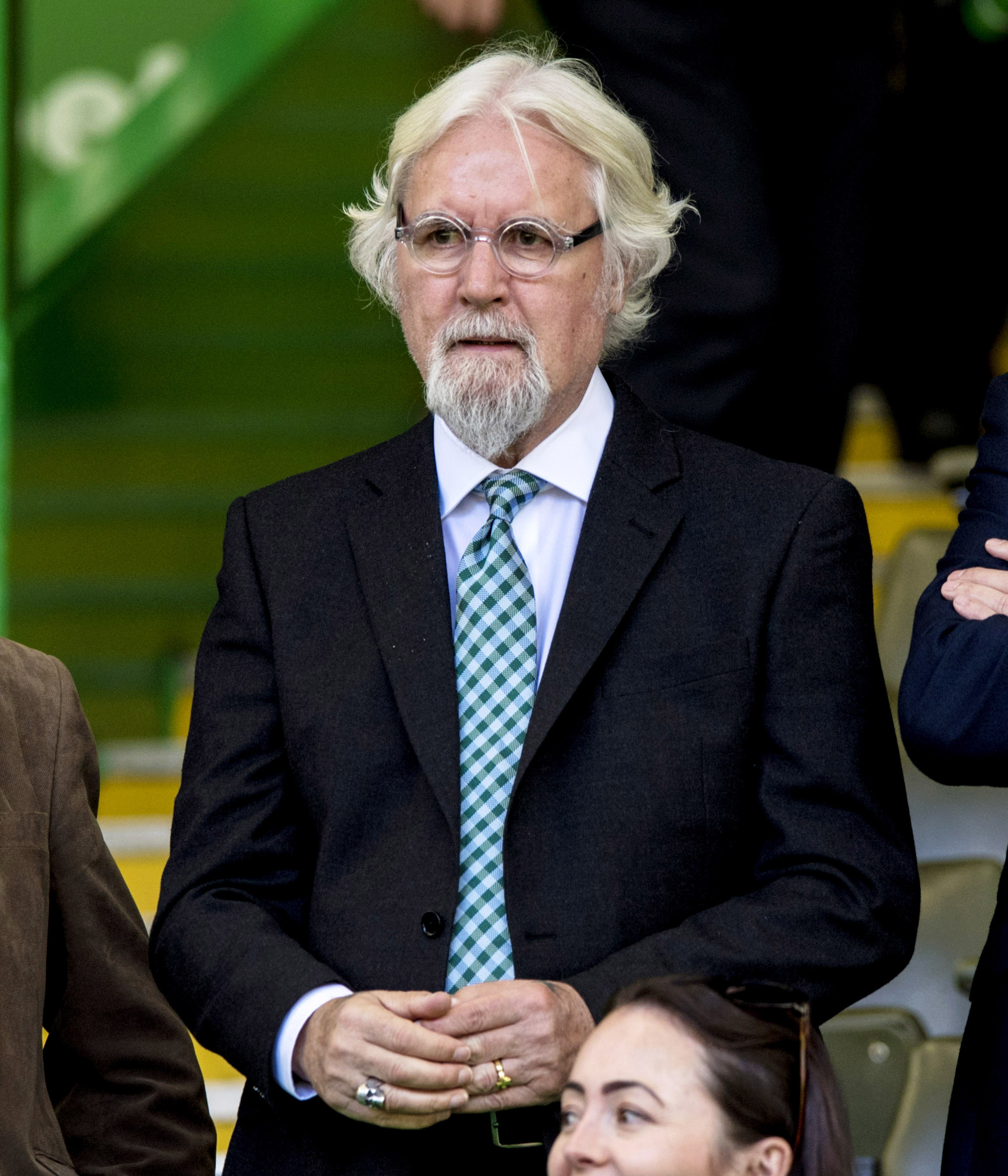 Billy Connolly pictured at a soccer game on May 13, 2018 in Glasgow, Scotland. | Source: Getty Images