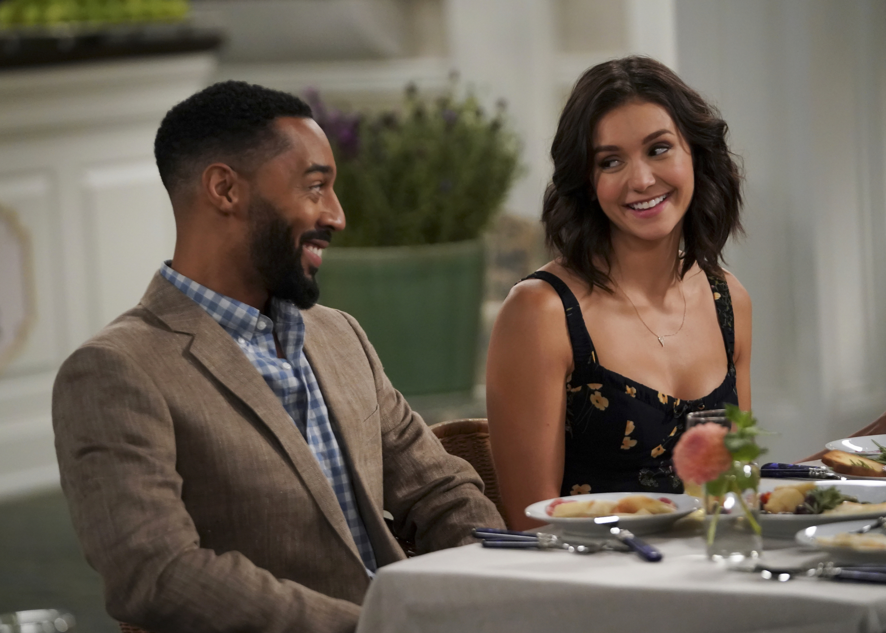 Tone Bell and Nina Dobrev as Clem and Nick in "Fam." | Source: Getty Images