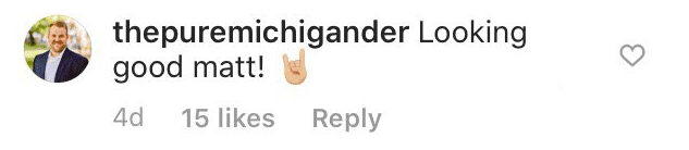 Fan comment on Matt's post | Instagram: @mattbrown511 
