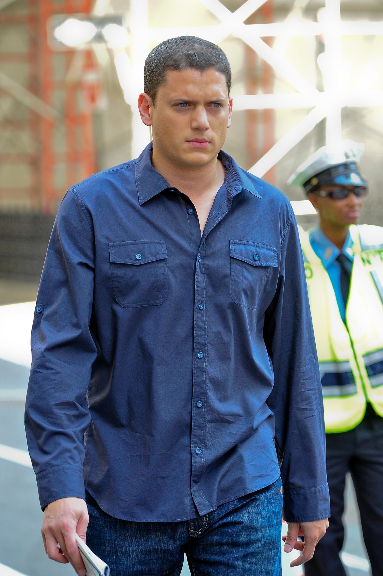 Wentworth Miller on the set of 