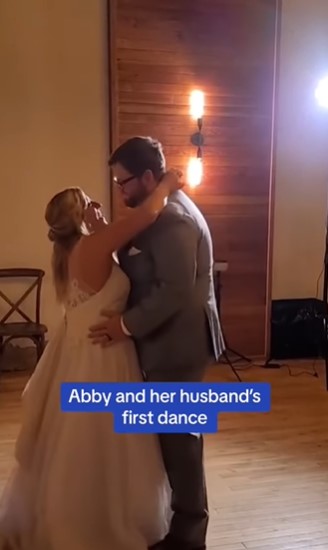 Abby and her husband, Josh Bowling's first dance after tying the knot | Source: Instagram/dailymail