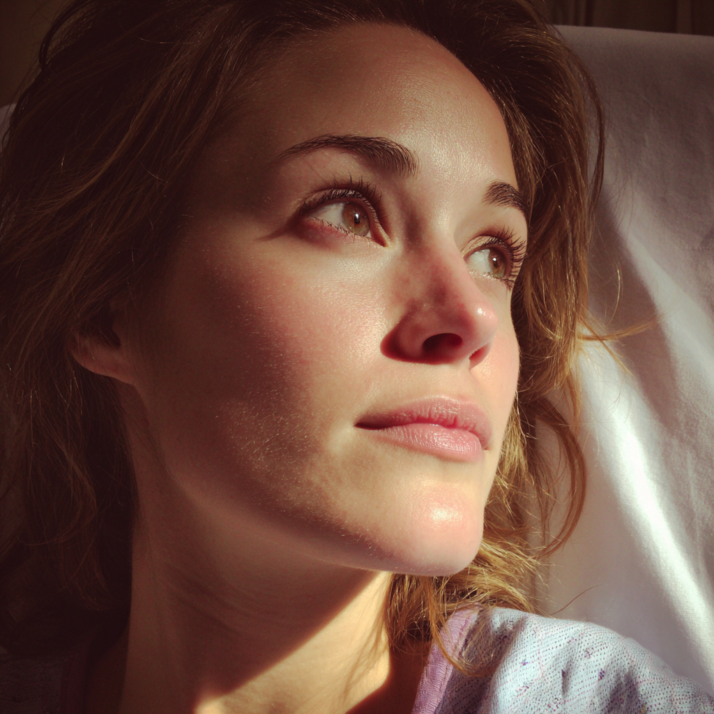 A woman lying in a hospital bed | Source: Midjourney