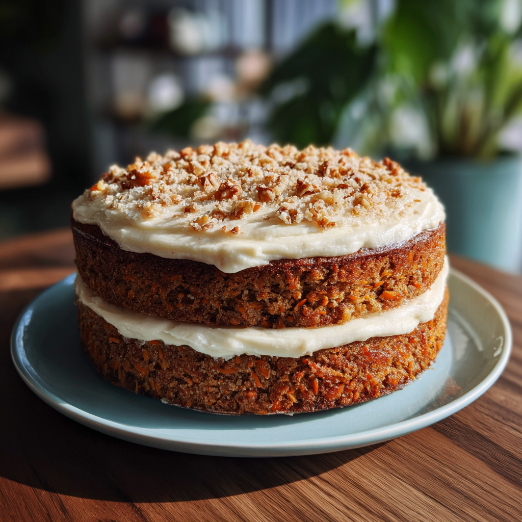 A homemade carrot cake | Source: Midjourney