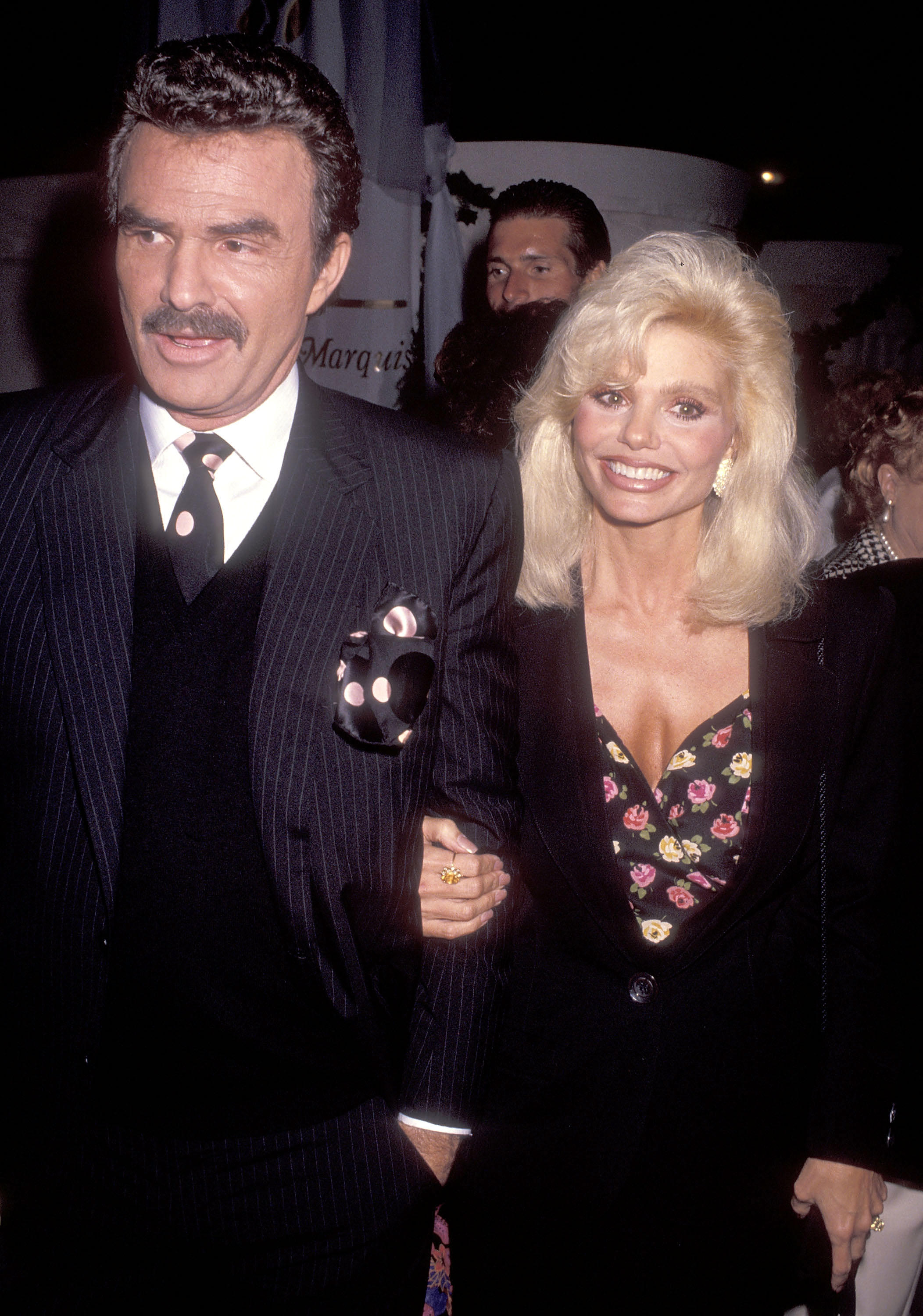 Burt Reynolds and Loni Anderson attend the 43rd Annual Primetime Emmy Awards Nominees Cocktail Reception on August 20, 1991, in Westwood, California. | Source: Getty Images