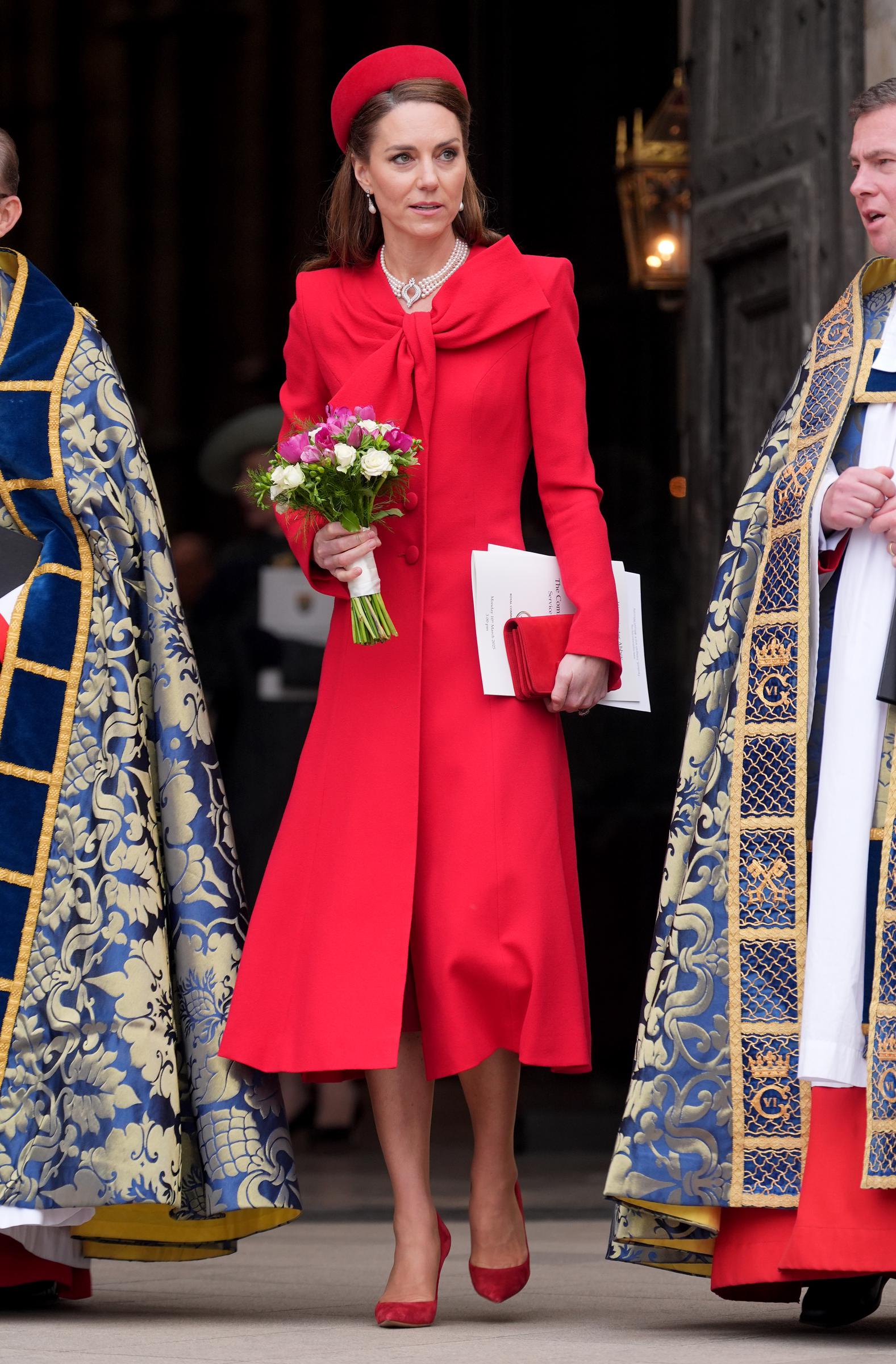 Catherine, Princess of Wales leaves after attending the annual celebrations for Commonwealth Day at Westminster Abbey on March 10, 2025 | Source: Getty Images