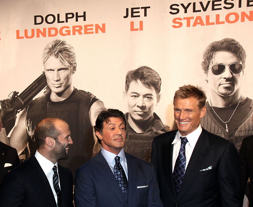 Sylvester Stallone, Jason Statham and Dolph Lundgren attend the Germany Premiere of "The Expendables" at the Astor Film Lounge movie theater on August 6, 2010 in Berlin. | Photo: Getty Images