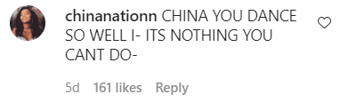 One fan's comment on actress China Anne McClain's dance moves in her video. | Photo: instagram.com/chinamcclain