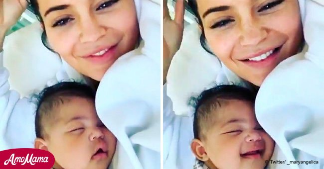 Kylie Jenner shares makeup-free video with laughing daughter