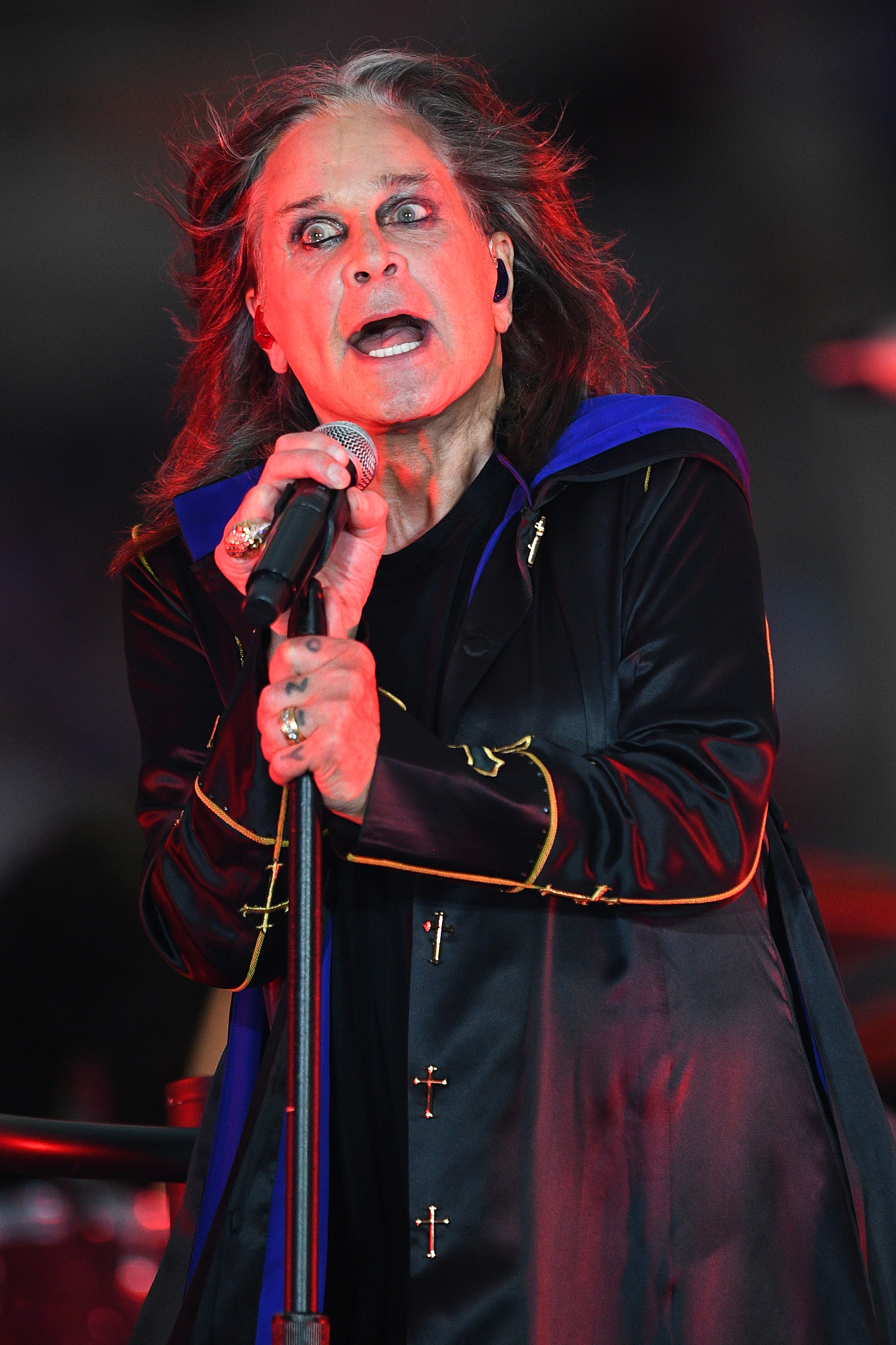 Ozzy Osbourne performs at halftime during the NFL game between the Buffalo Bills and the Los Angeles Rams, at SoFi Stadium in Inglewood, California, on September 8, 2022. | Source: Getty Images