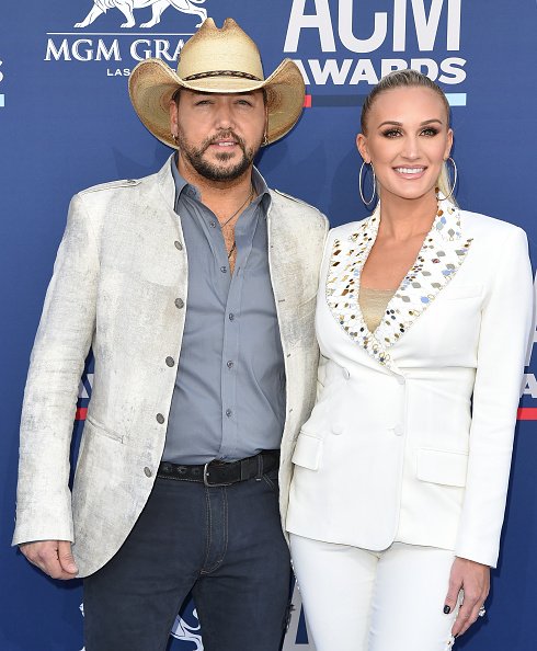 Jason Aldean and Brittany Aldean at MGM Grand Garden Arena on April 07, 2019 in Las Vegas, Nevada. | Photo: Getty Images