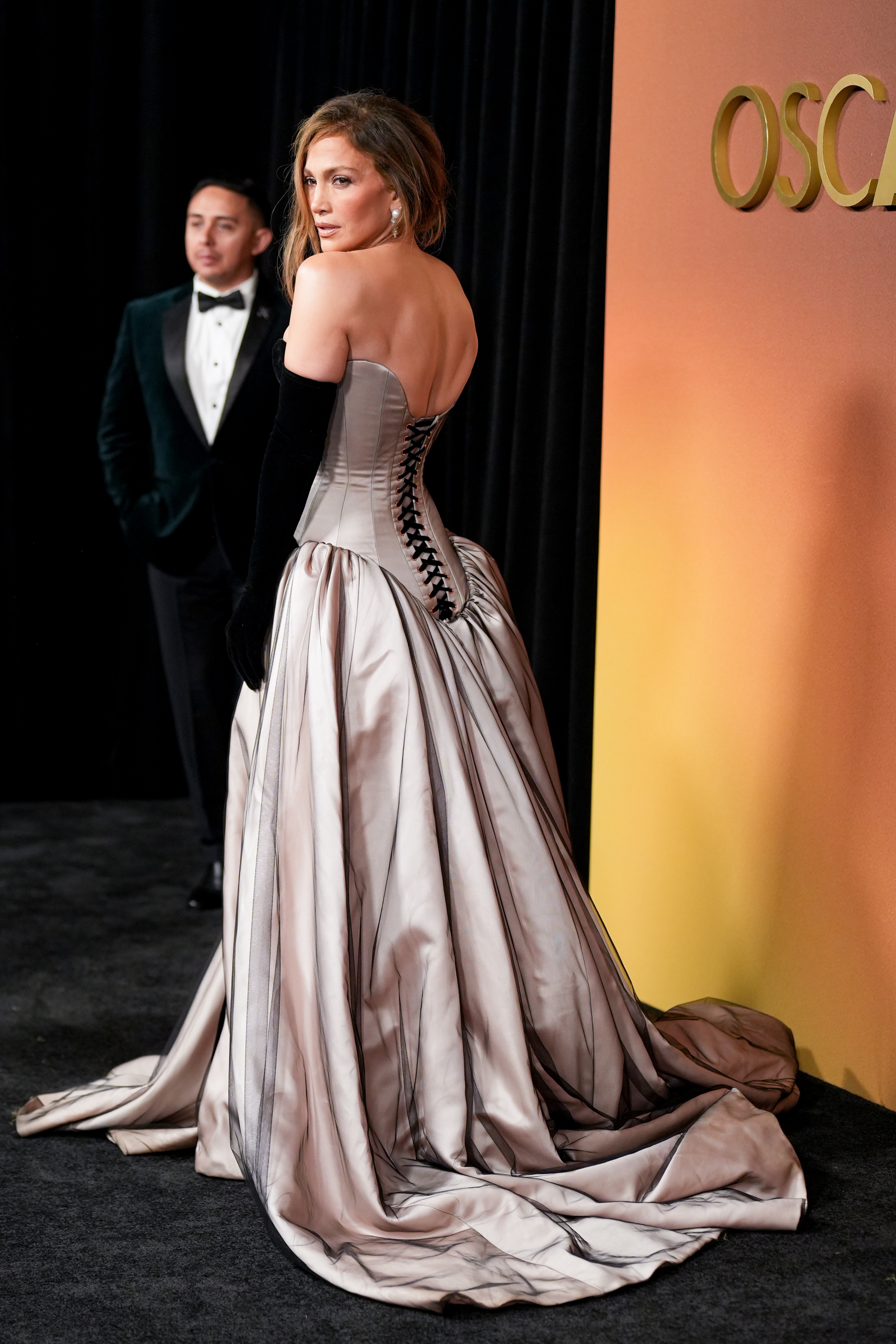 Jennifer Lopez looks at the cameras as she attends the 16th Governors Awards held at The Ray Dolby Ballroom. | Source: Getty Images