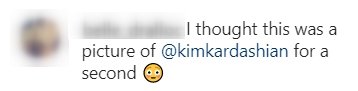Instagram user commenting on Lisa Rinna's likeness to Kim Kardashian in her post to social media. | Source: Instagram/lisarinna.