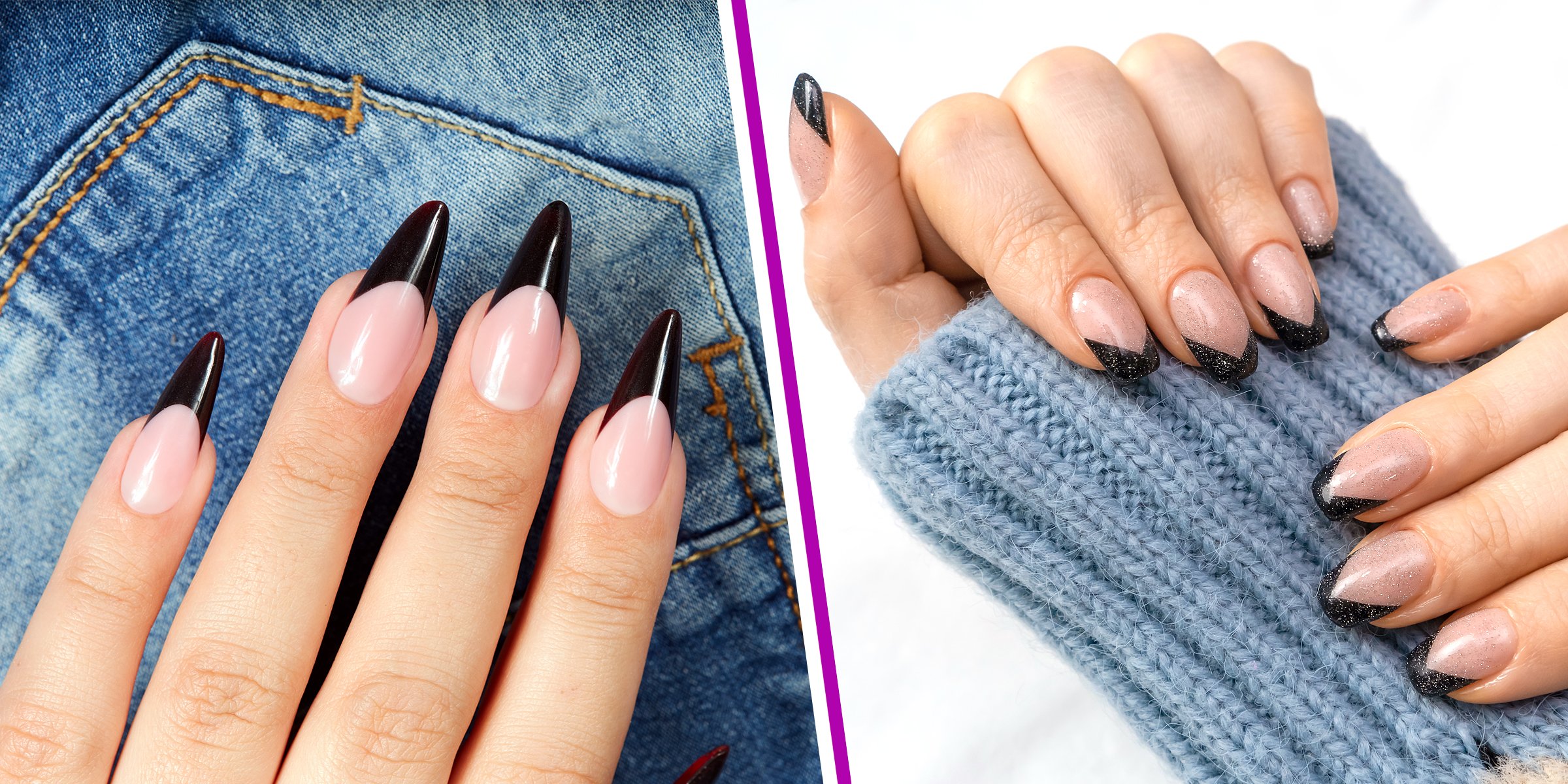 Black French Tips. | Source: Shutterstock