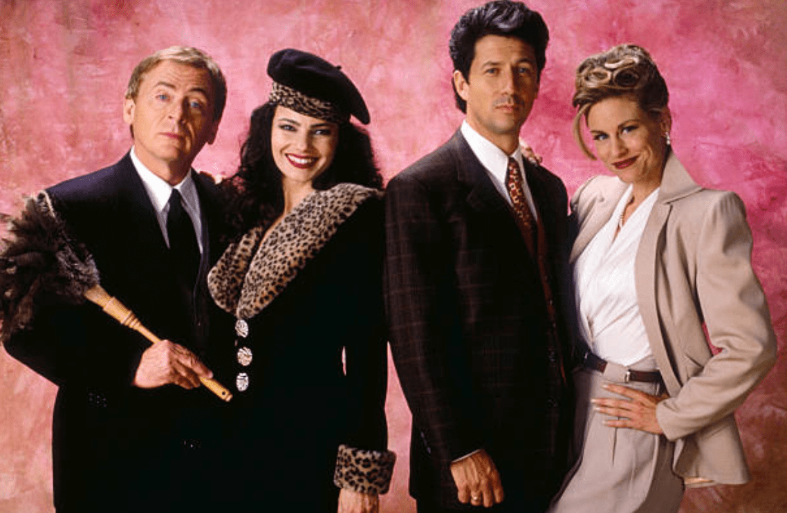 The cast of "The Nanny" Daniel Davis; Fran Drescher; Charles Shaugnessy; Lauren Lane circa 1995 | Source: Getty Images