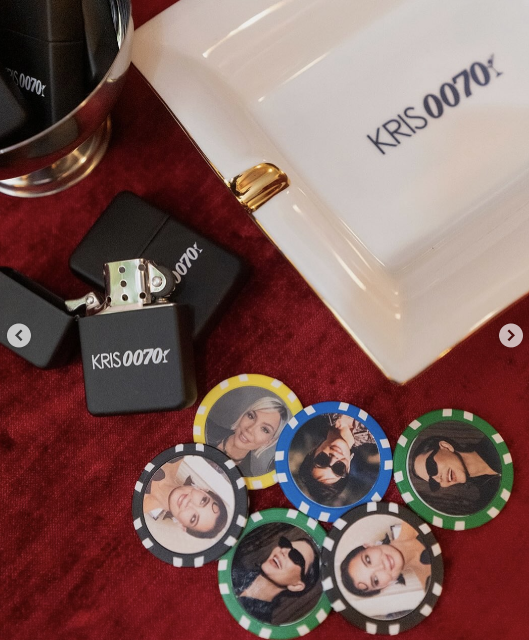 Kris Jenner-themed party favors during her 70th birthday bash on November 8, 2025 in Jeff Bezos's Beverly Hills, California property. | Source: Instagram/krisjenner
