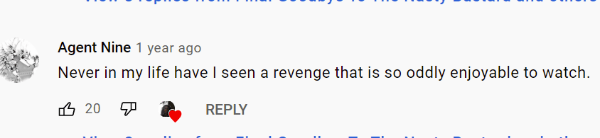 A user's comment on a woman's revenge video of her late husband. | Photo: youtube.com/Final Goodbye To The Nasty Bastard 