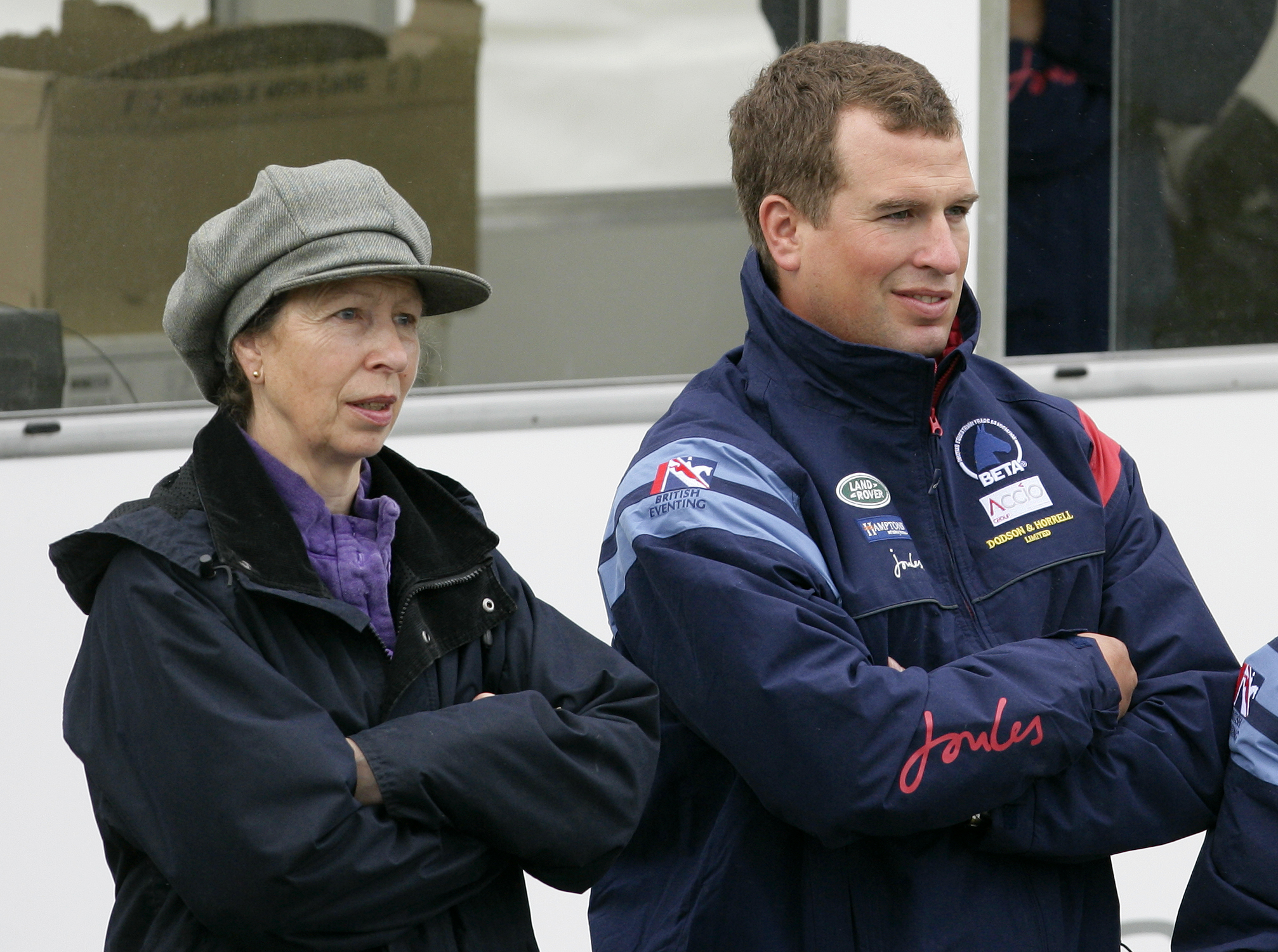 Princess Anne, the Princess Royal, and Peter Phillips watching Zara Phillips compete in the show jumping phase of the Festival of British Eventing at Gatcombe Park on August 7, 2010 in Stroud, England | Source: Getty Images