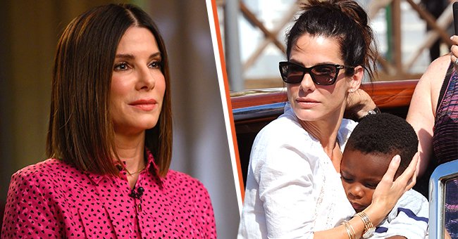  Sandra Bullock during her appearance on "Today" in December 2018 [left], Actress Sandra Bullock and son Louis Bardo Bullock are seen during the 70th Venice International Film Festival on August 27, 2013, [right] | Photo: Getty Images| Photo: Getty Images