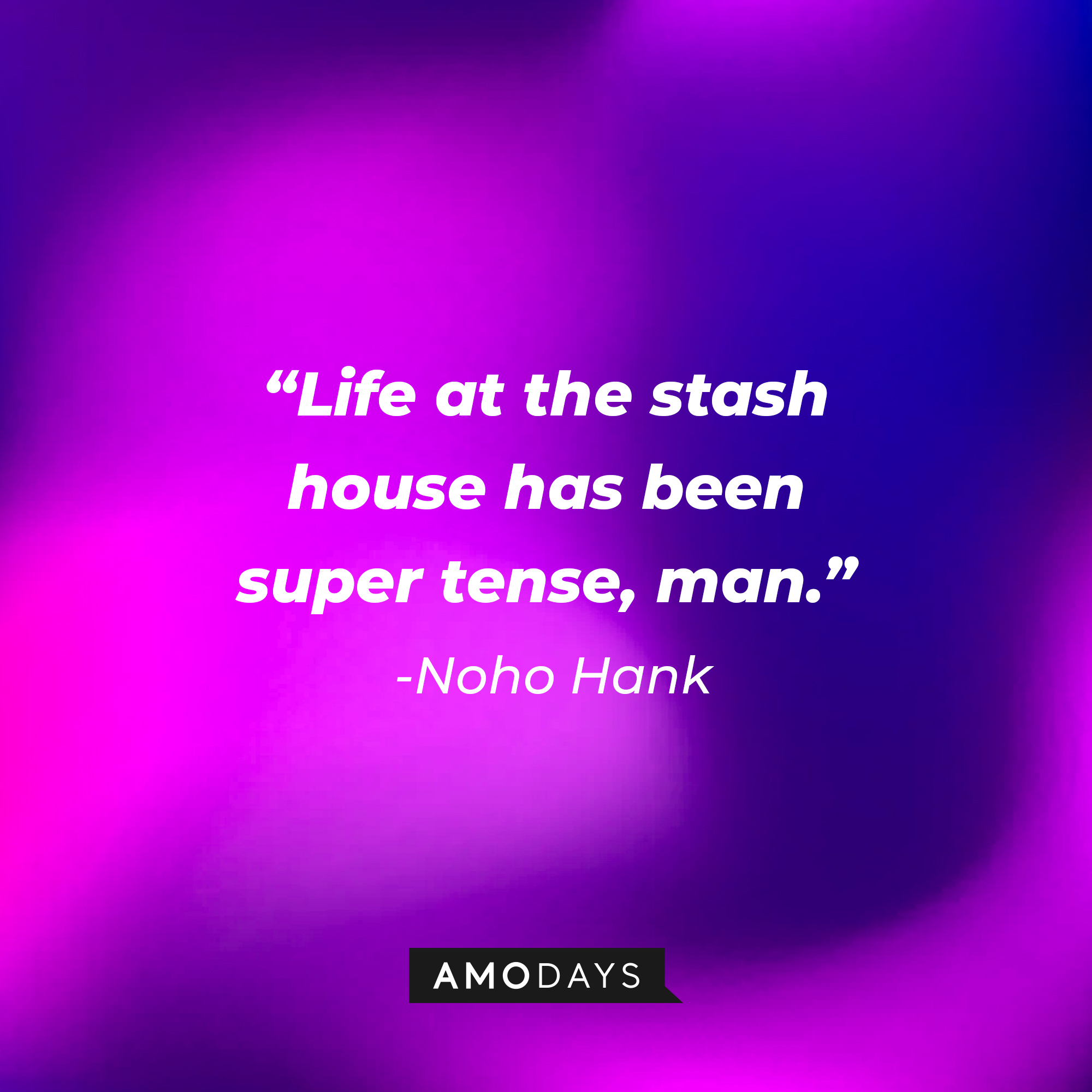 NoHo Hank, with his quote: “Life at the stash house has been super tense, man.” | Source: AmoDays