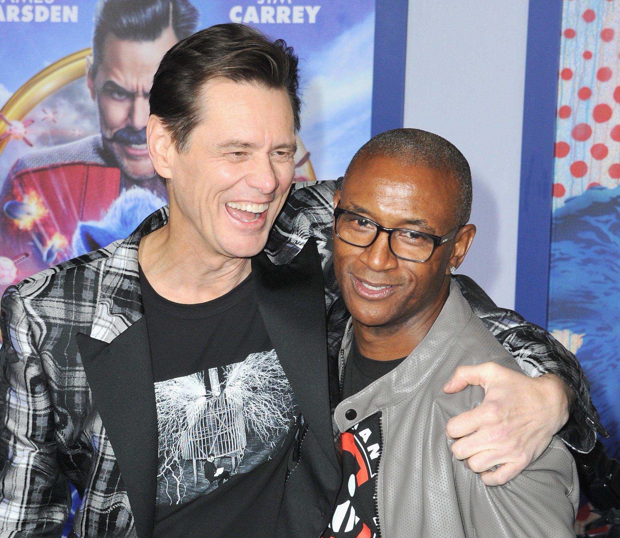 Jim Carrey and Tommy Davidson attend the LA Special Screening Of Paramount's "Sonic The Hedgehog" held at Regency Village Theatre on February 12, 2020 in Westwood, California. | Source: Getty Images