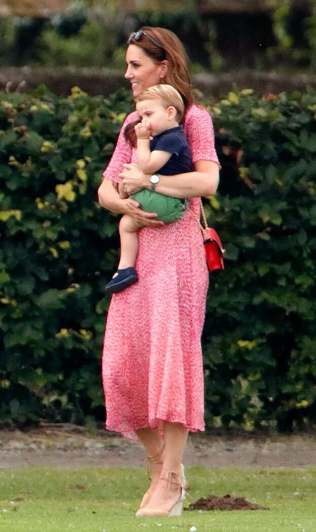 Duchess Kate and Prince Louis at the King Power Royal Charity Polo Match held at Billingbear Polo Club on July 10, 2019, in Wokingham, England | Photo: Max Mumby/Indigo/Getty Images