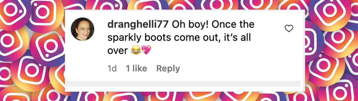 A fan comments on Carolina Trump's outfit seen in a post dated April 27, 2025 | Instagram/laraleatrump