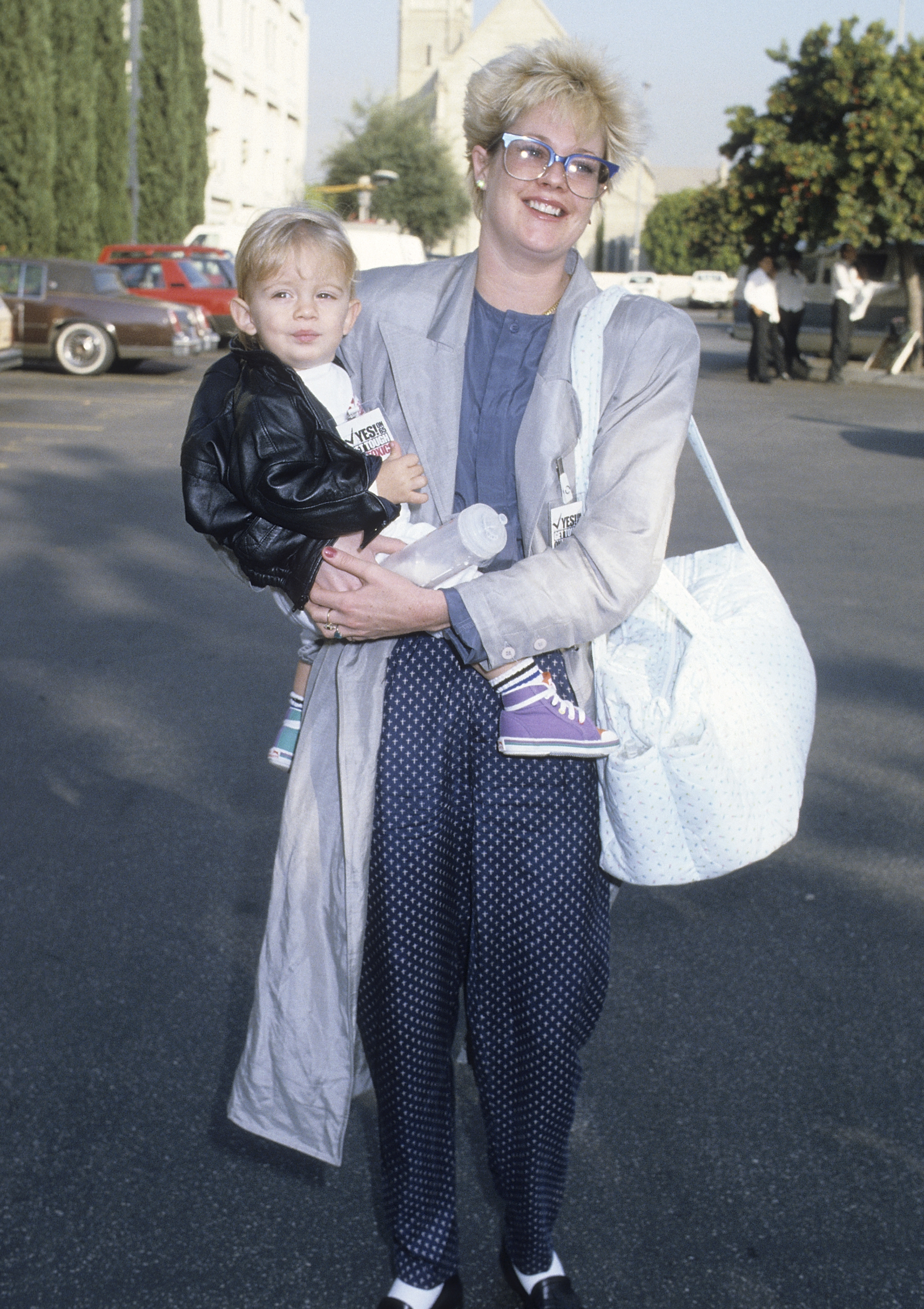 Melanie Griffith with her son Alexander Bauer at the Vote Yes on Proposition 65! Benefit on September 26, 1986, in Culver City, California. | Source: Getty Images