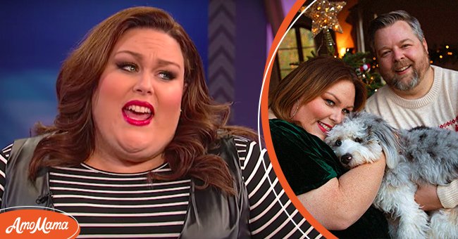 Chrissy Metz on "The Wendy Williams Show" in 2017 [Left] Metz and her boyfriend Bradley Collins celebrating Christmas 2021 with a selfie on Instagram [Right] | Photo: YouTube/The Wendy Williams Show & Instagram/chrissymetz