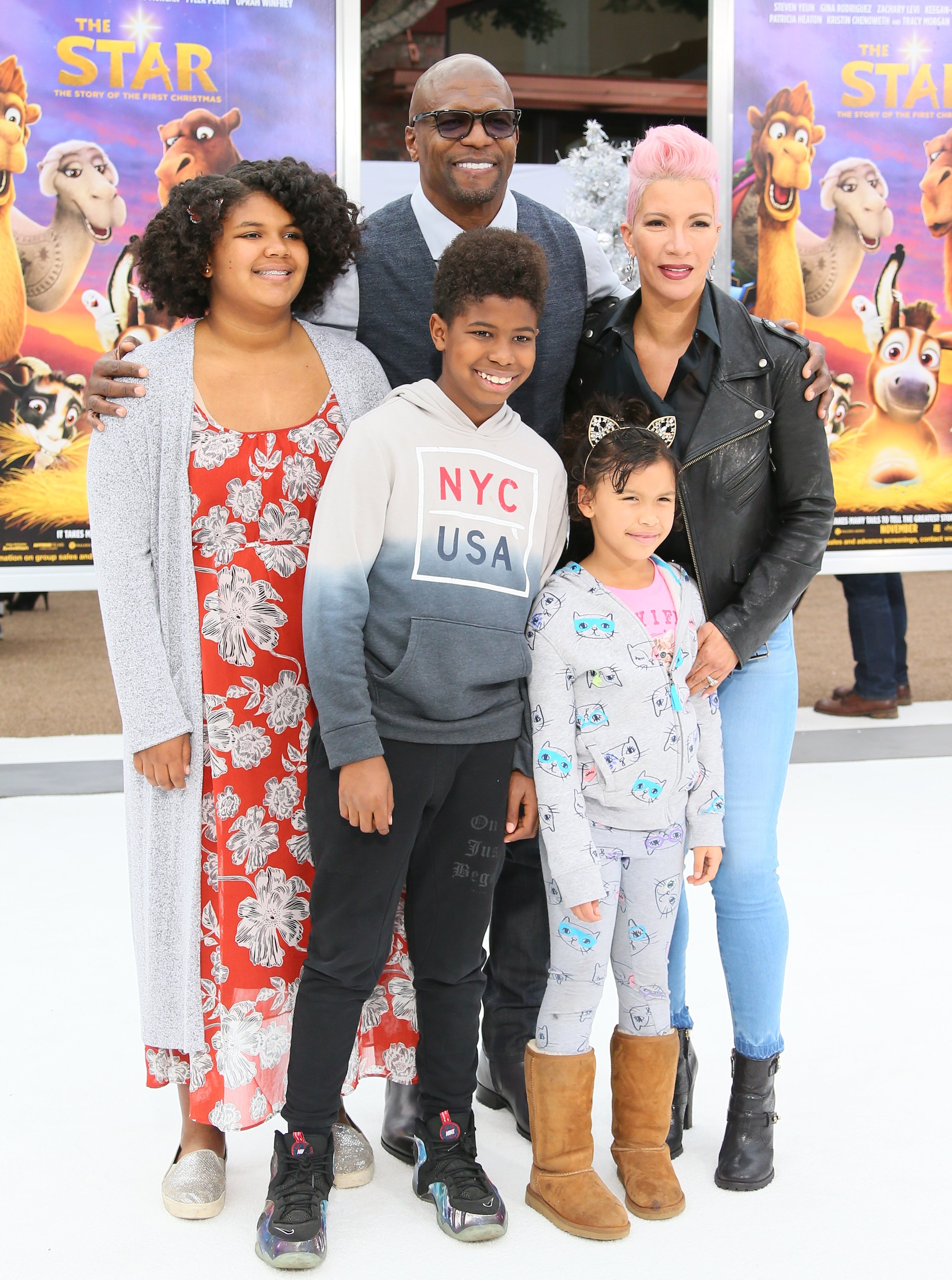 Terry Crews and his family attend the premiere of Columbia Pictures' "The Star" on November 12, 2017, in Los Angeles, California. | Sources: Getty Images