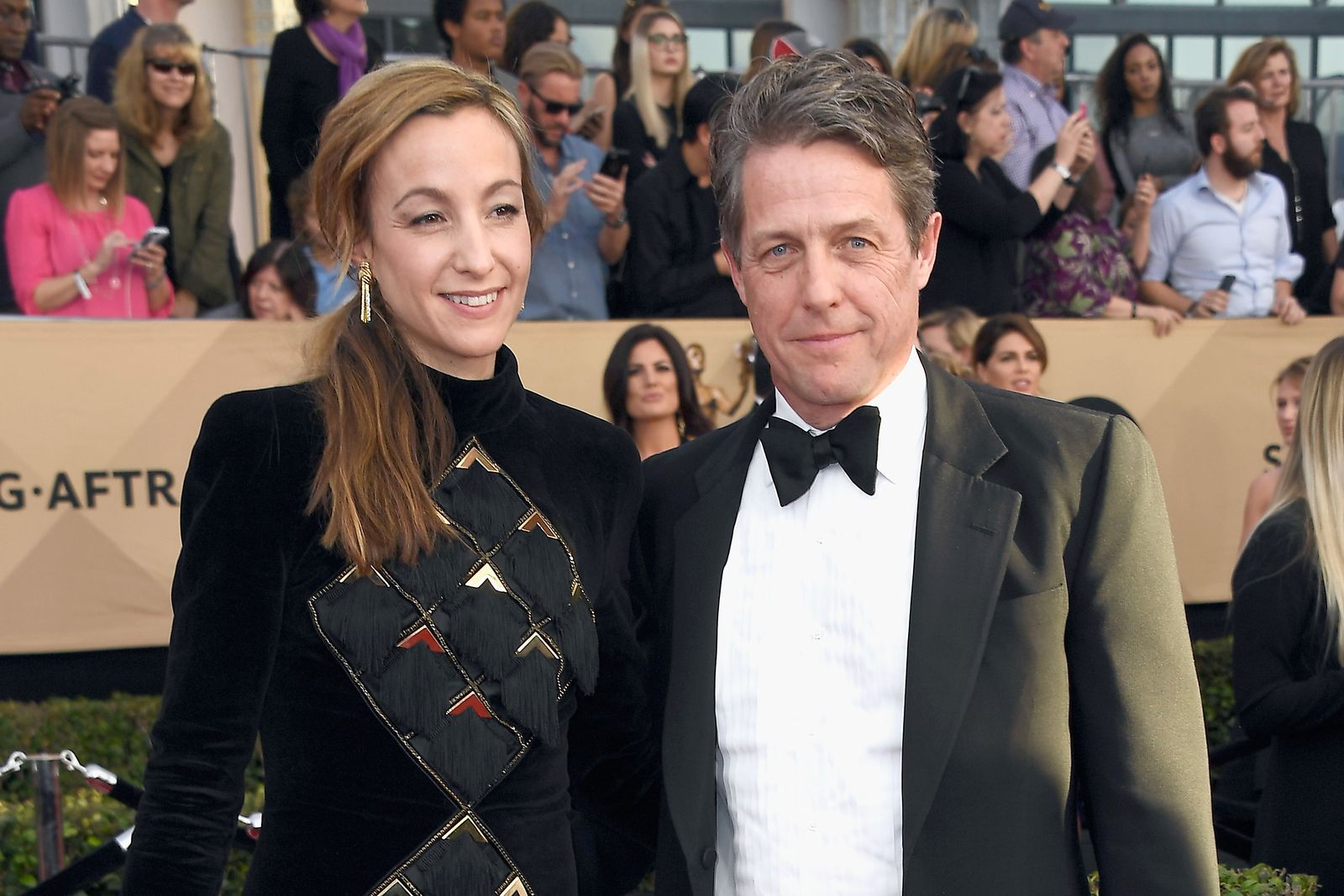 Anna Eberstein and actor Hugh Grant at The 23rd Annual Screen Actors Guild Awards at The Shrine Auditorium on January 29, 2017 | Photo: Getty Images