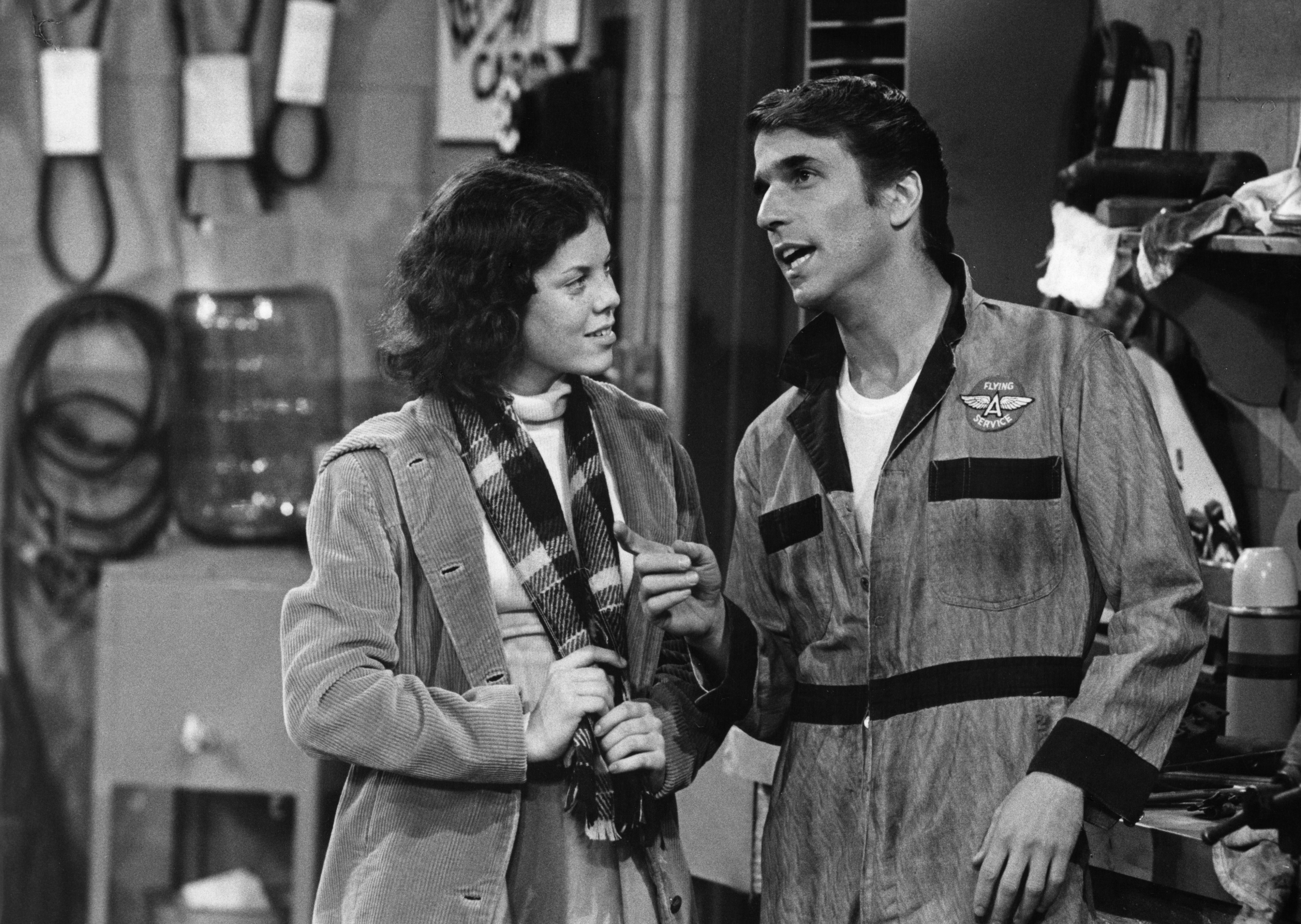 Erin Moran and Henry Winkler as Joanie Cunningham and The Fonz on "Happy Days" | Source: Getty Images