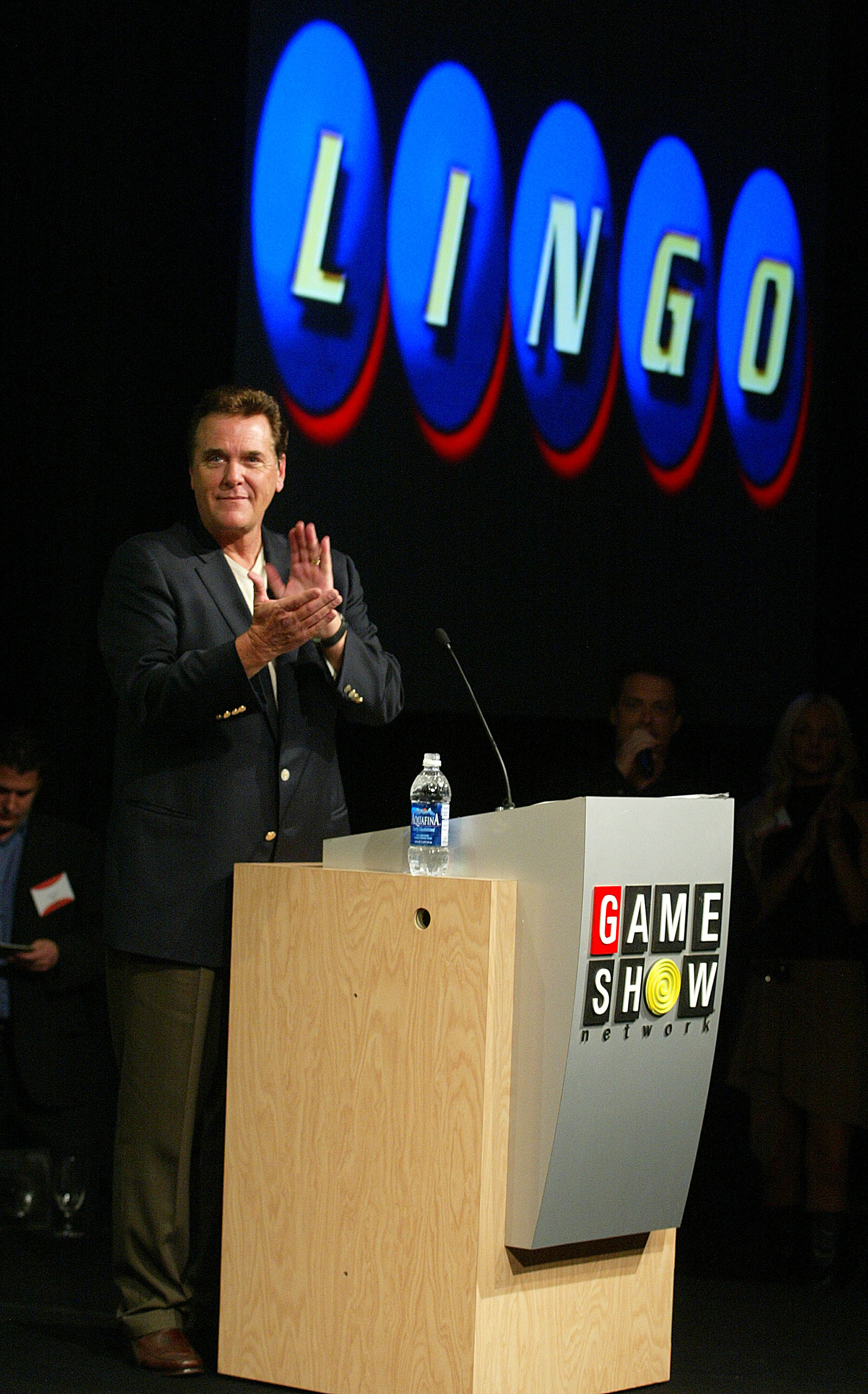 Chuck Woolery, "Lingo", "Greed", Naturally Stoned" and "Love Conection" at the "Game Show Networks 2003 Winter TCA Tour" at the Renaissance Hotel in Los Angeles on Wednesday, January 8, 2003. | Source: Getty Images