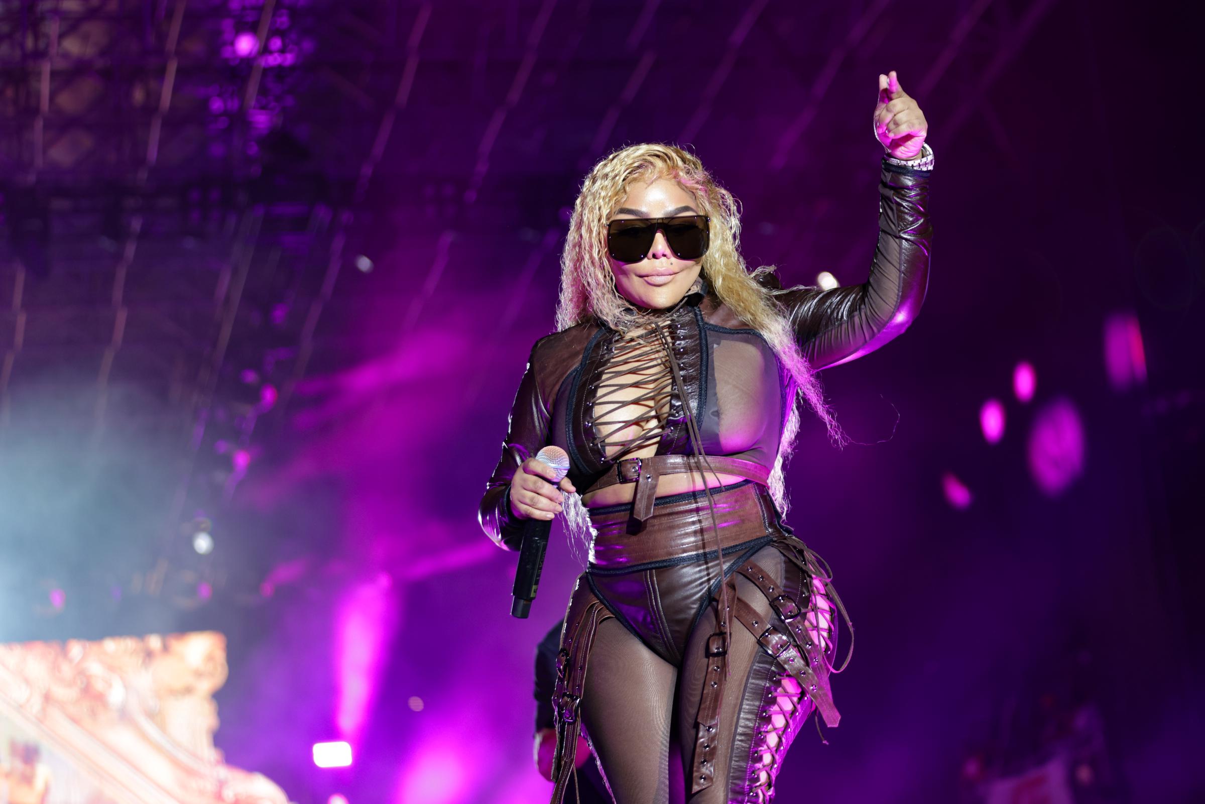 Lil' Kim performing during the "Miami Jazz In The Gardens" music festival in Miami Gardens, Florida on March 10, 2024. | Source: Getty Images