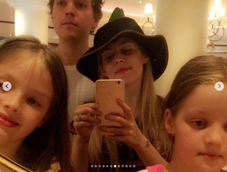 Riley Keough with twins Harper and Finley Lockwood, posted in October 2024 | Source: Instagram.com/rileykeough