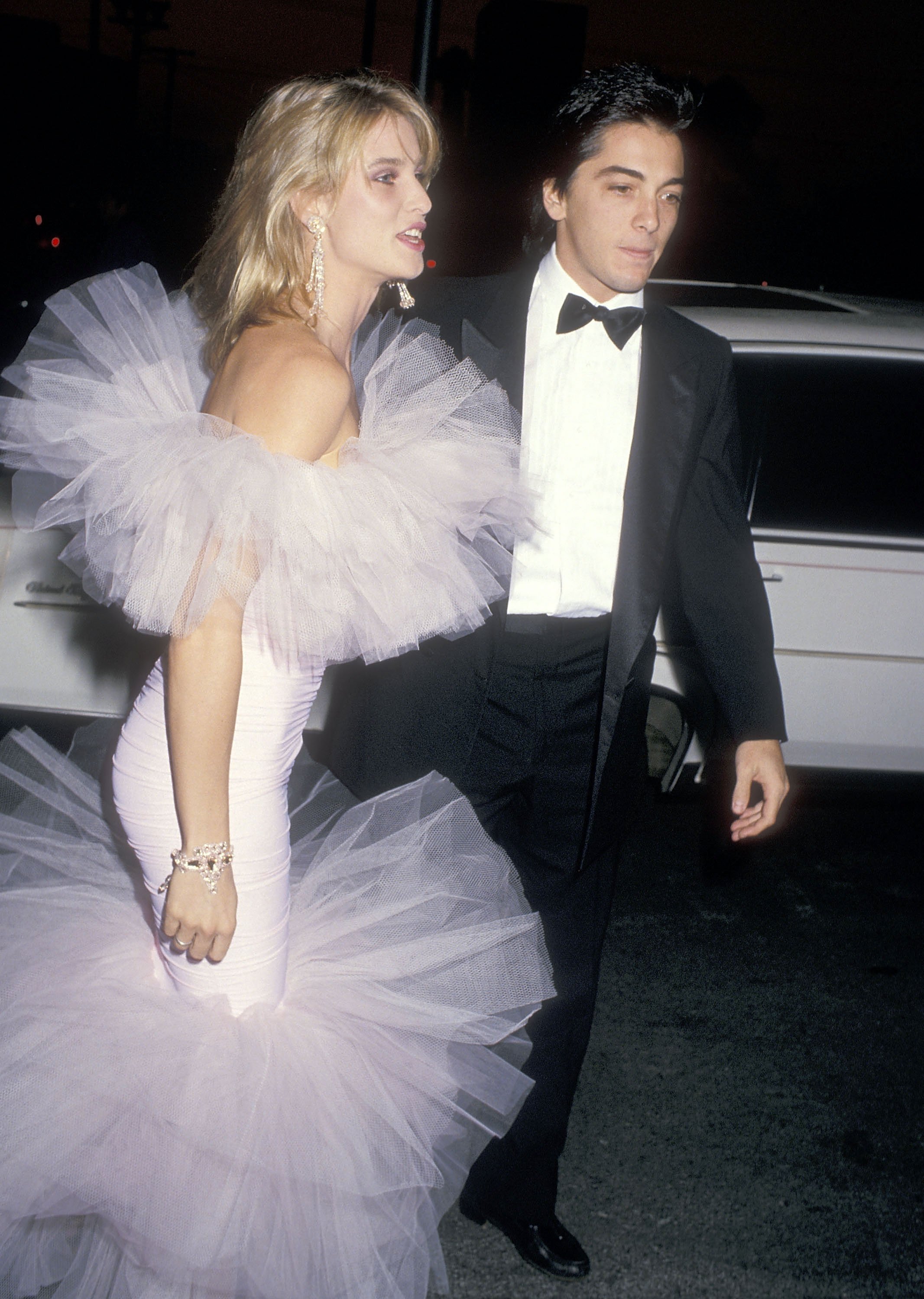 Nicolette Sheridan and actor Scott Baio attends the 12th Annual Variety Clubs International's Salute "All Star Party for Joan Collins" on November 22, 1987 at NBC Studios in Burbank, California | Source: Getty Images