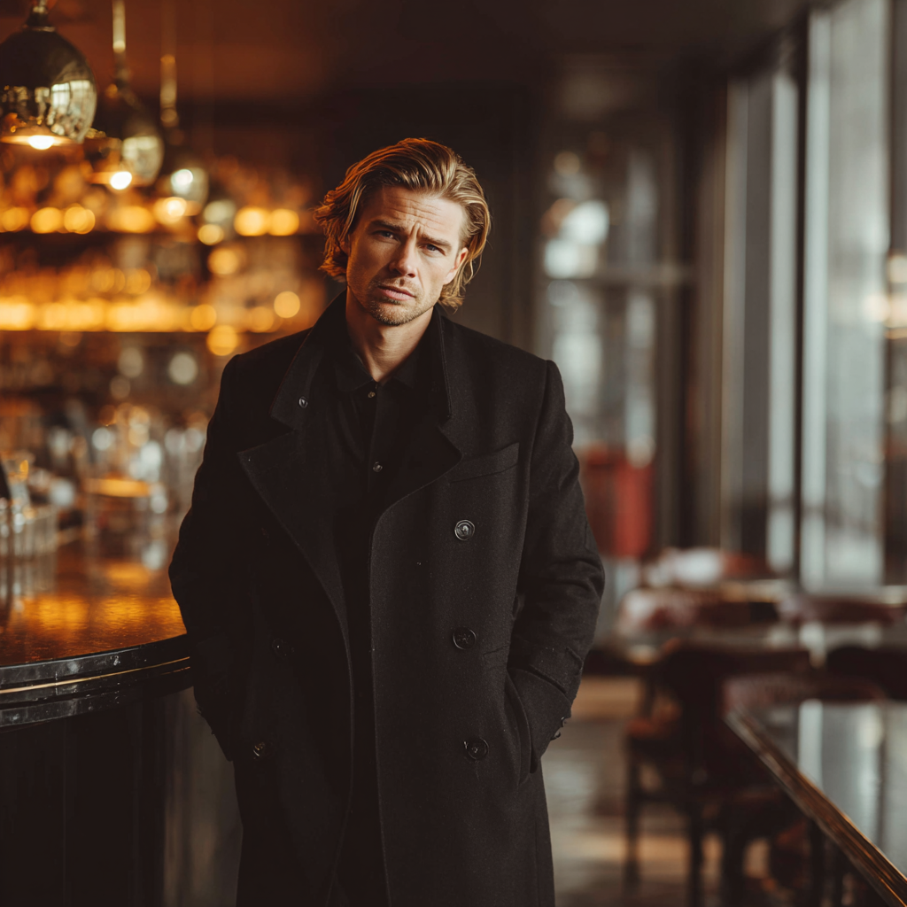 A frowning man standing in a diner | Source: Midjourney