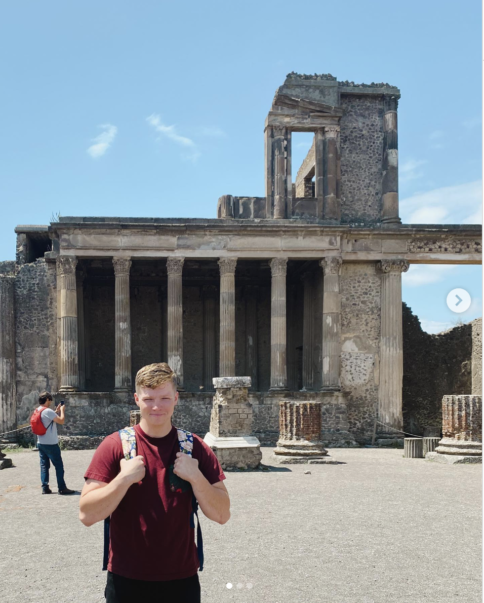 Garrison Brown in Pompeii, in a photo uploaded on May 13, 2023 | Source: instagram/robertthebrown