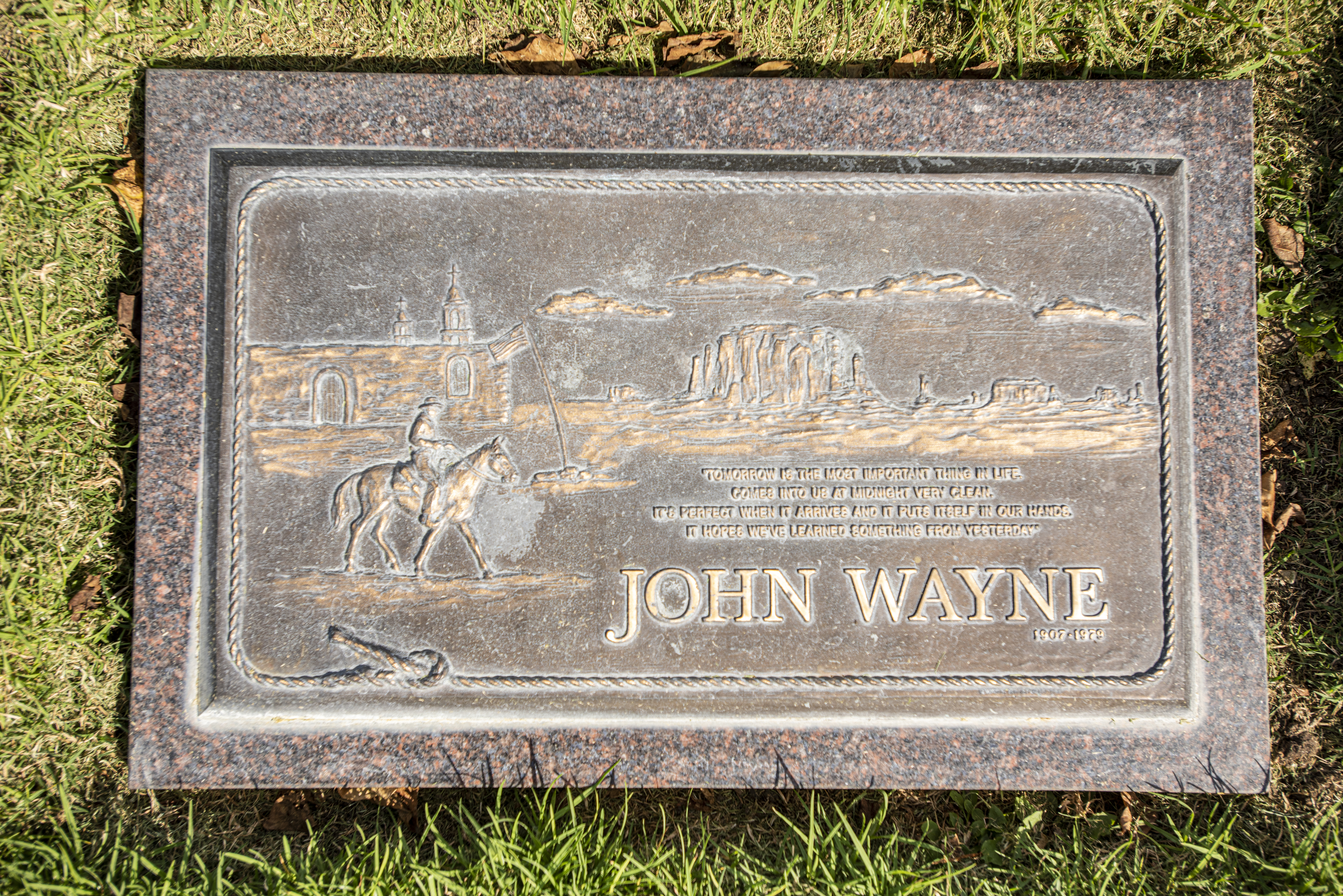 John Wayne gravesite at Pacific View Memorial Park and Mortuary in Newport Beach on September 25, 2019 | Source: Getty Images
