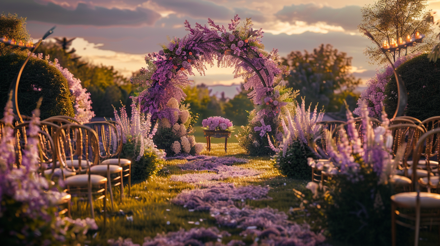 A stunning garden-themed wedding set up | Source: Midjourney