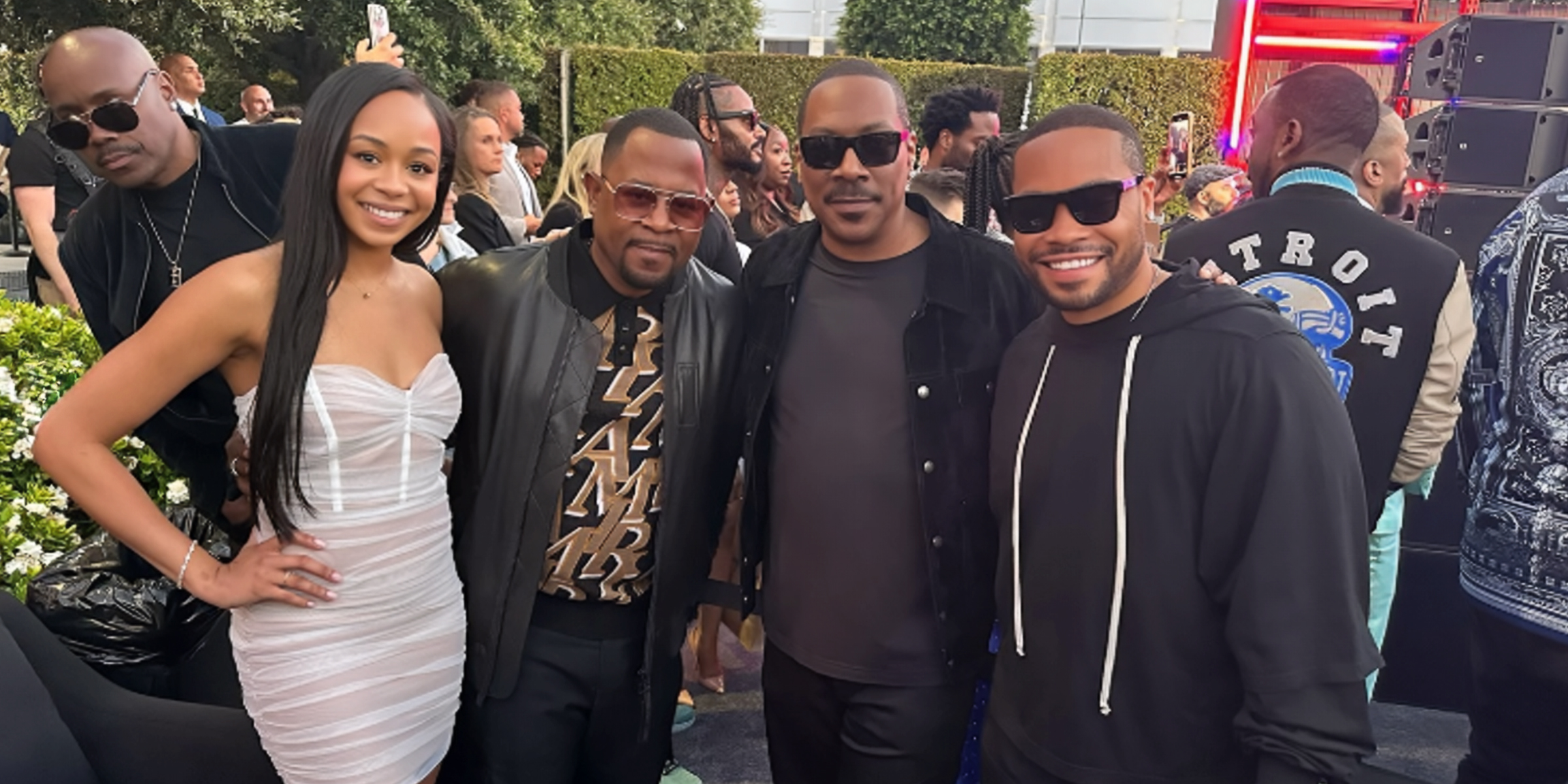 Jasmin and Martin Lawrence with Eddie and Eric Murphy. | Source: Instagram/ericmurphy777