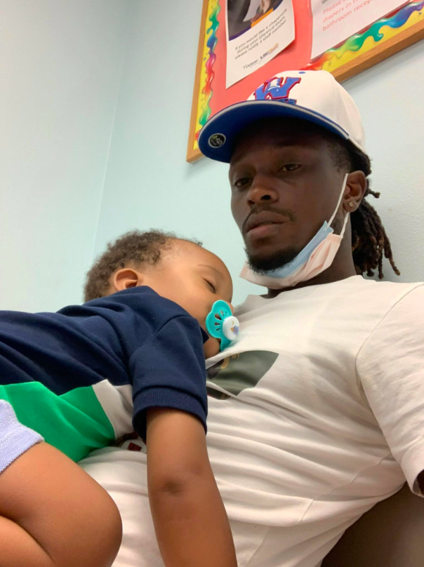 Todd Reliford takes a photo of his son, Elias Reliford, as he sleeps, posted on September 2, 2025. | Source: Facebook/Todd Reliford