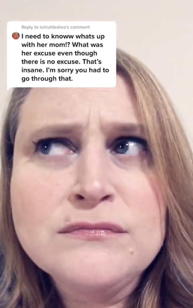Jamie's reaction as she reveals her mom's reason for having an affair with her husband in a clip she published on September 12, 2020 | Source: tiktok/jwalkersong