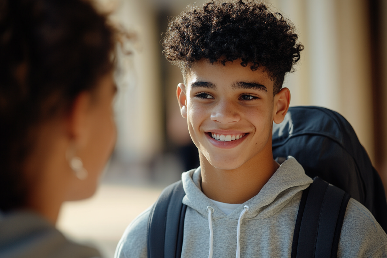 A boy talking to his girlfriend | Source: Midjourney