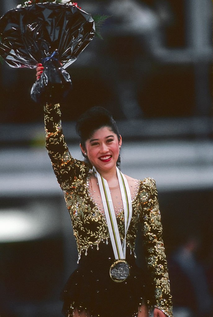 Kristi Yamaguchi during the medal ceremony of the Figure Skating competition of the 1992 Winter Olympic Games on February 21, 1992 | Photo: GettyImages