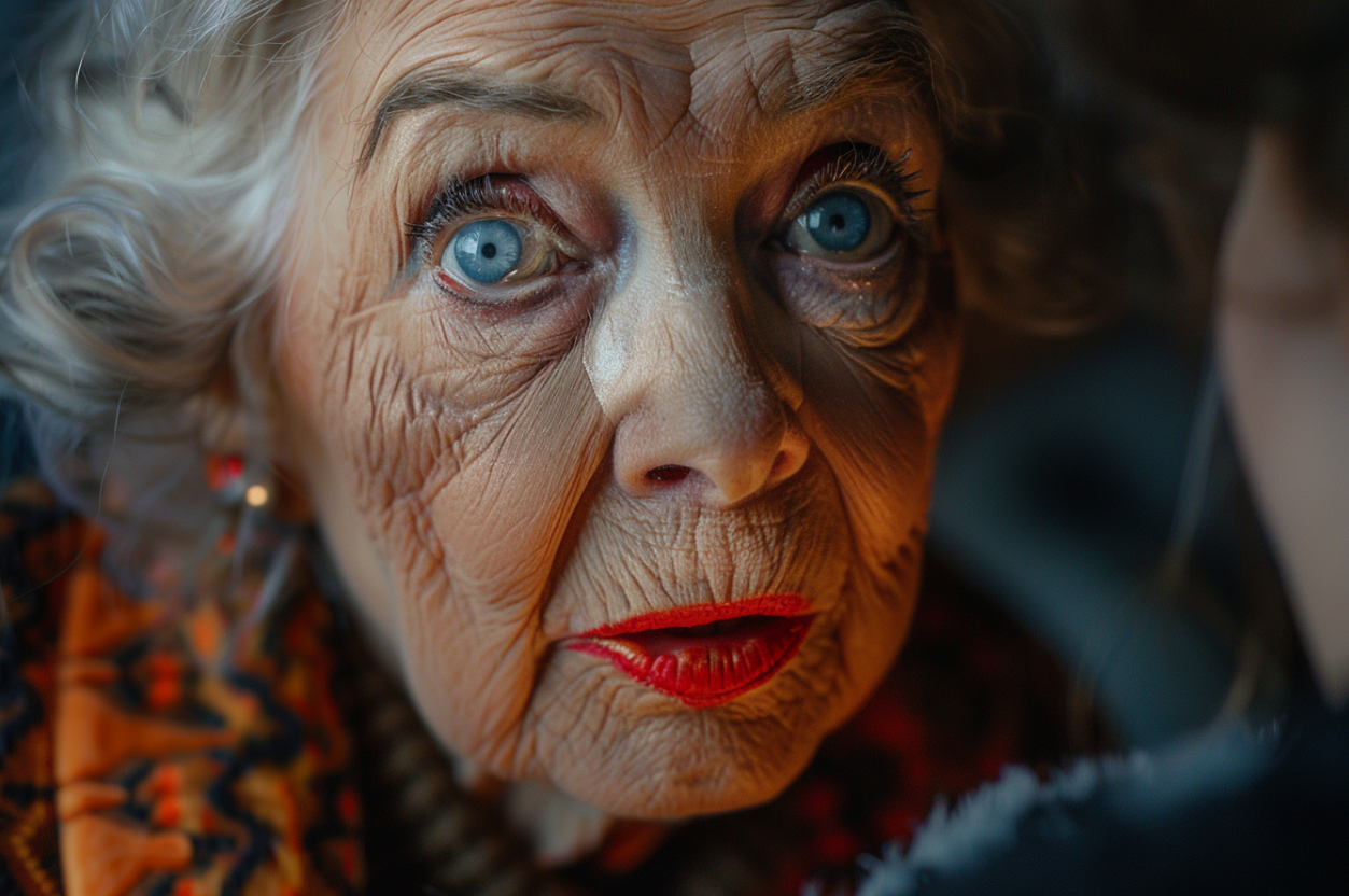 Surprised elderly woman | Source: MidJourney