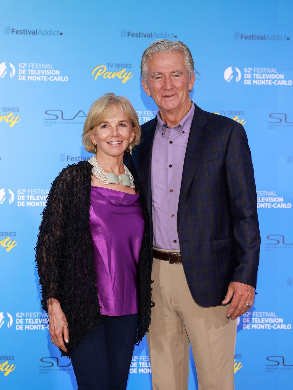 Linda Purl and Patrick Duffy at the TV Series Party during the 62nd Monte Carlo TV Festival on June 17, 2023, in Monaco. | Source: Getty Images